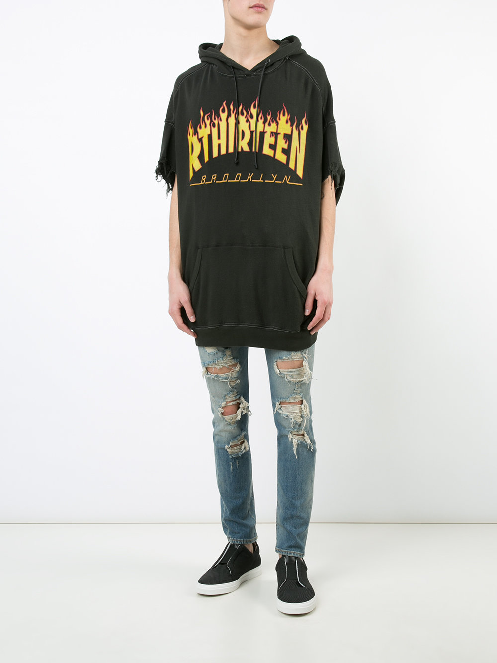 shortsleeved elongated hoodie