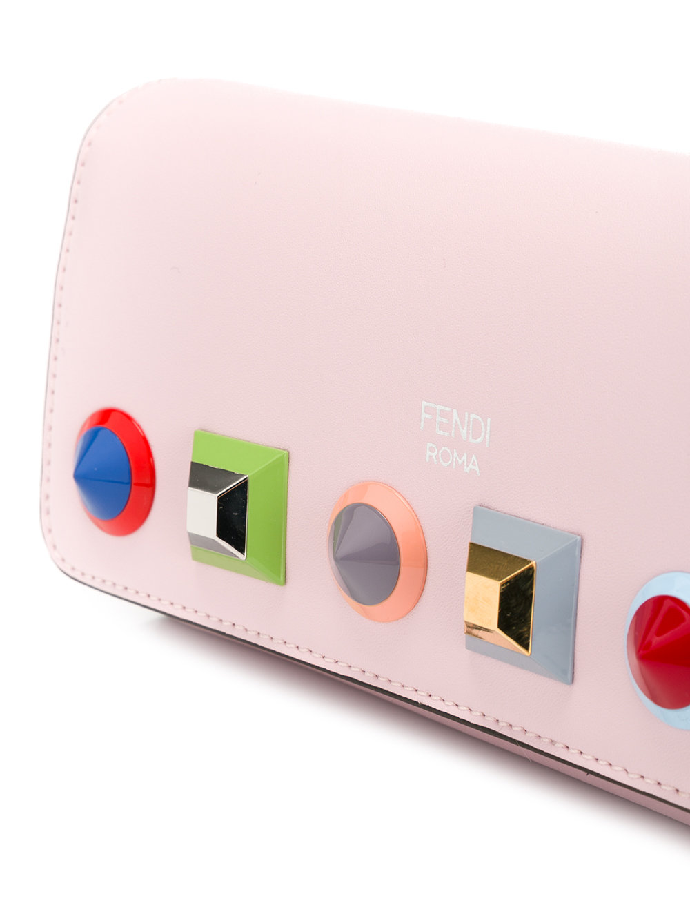 embellished stud shoulder bag