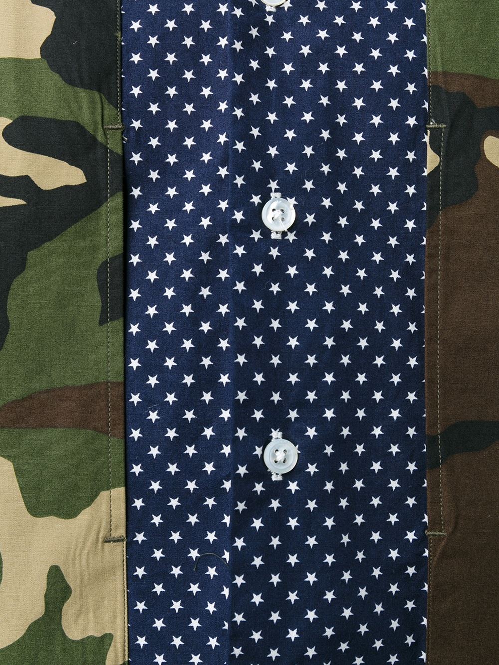 迷彩拼接条纹衬衫