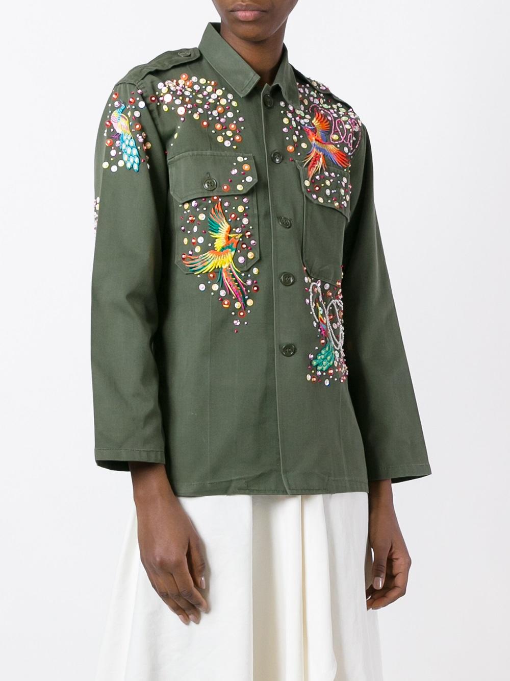 bird embroidered jacket