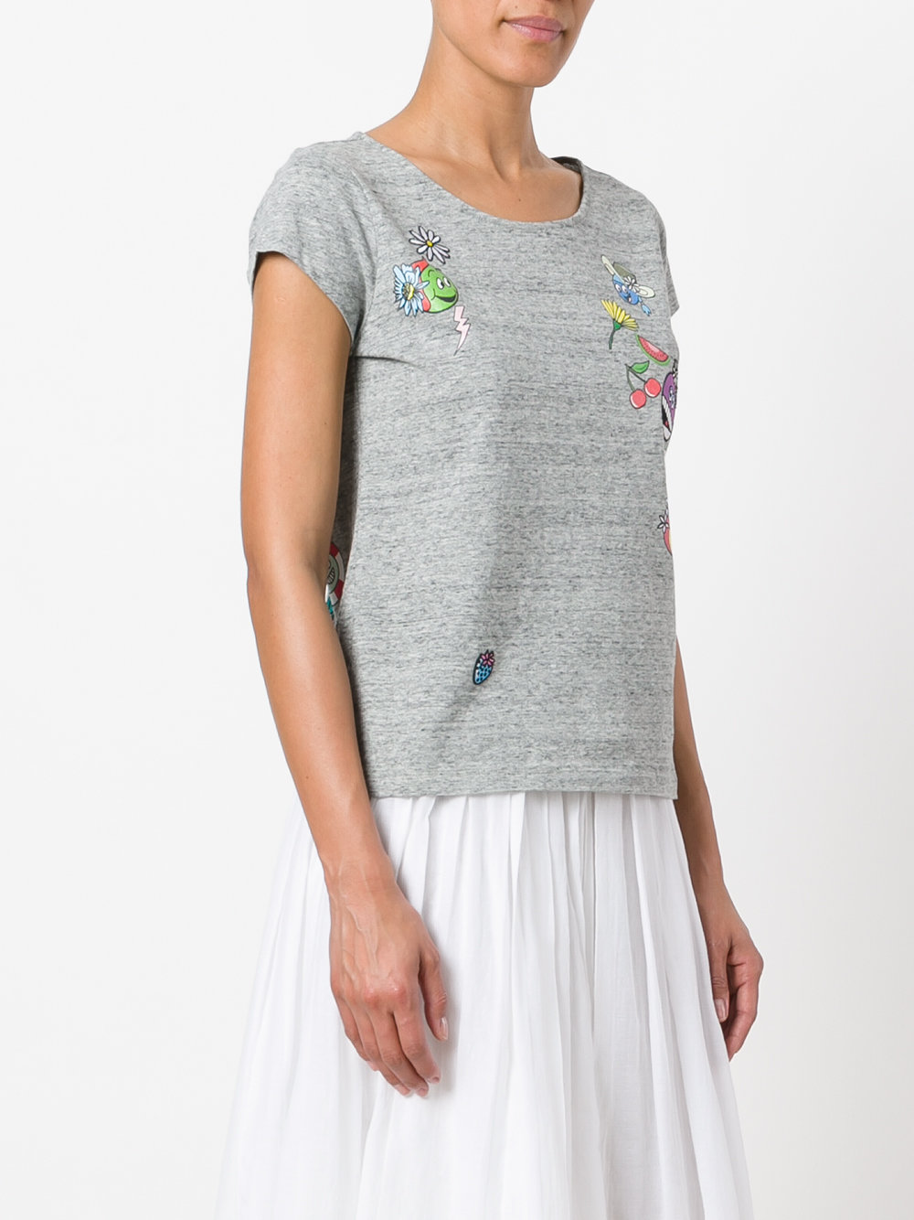 printed patch T-shirt 