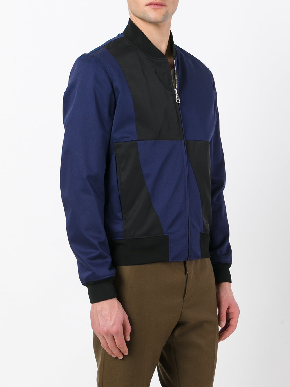 block panel bomber jacket