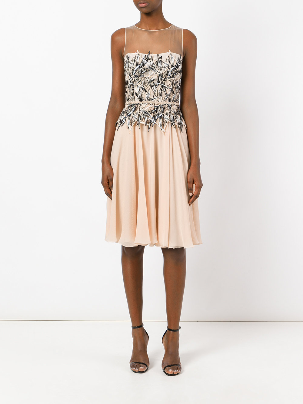 macrame lace panel dress