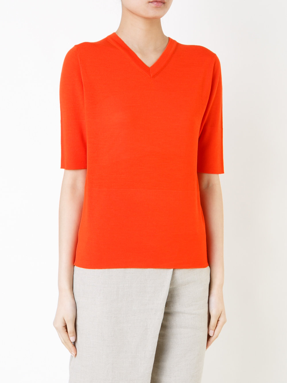 V-neck knitted top
