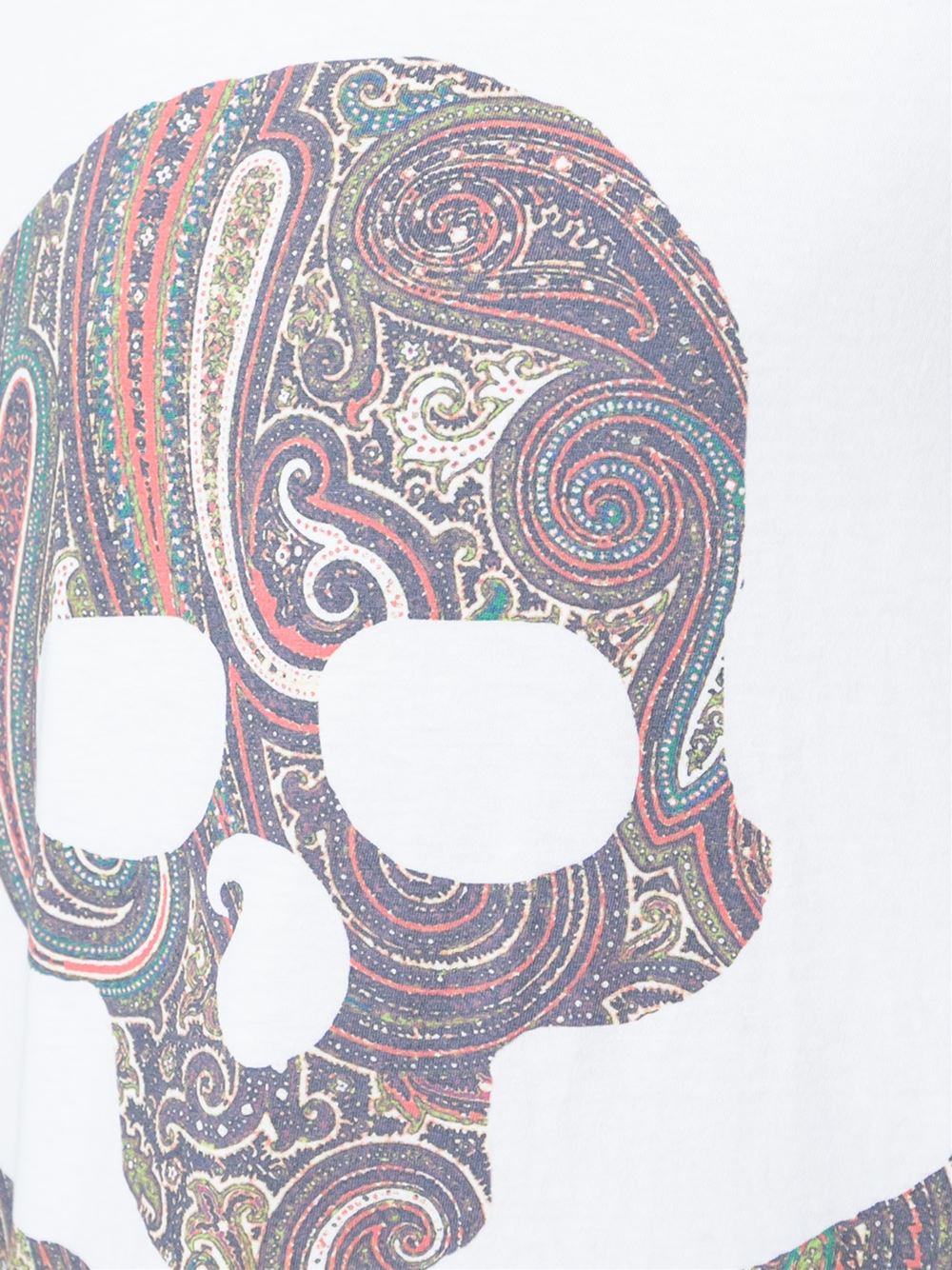paisley print skull and bones patch T-shirt