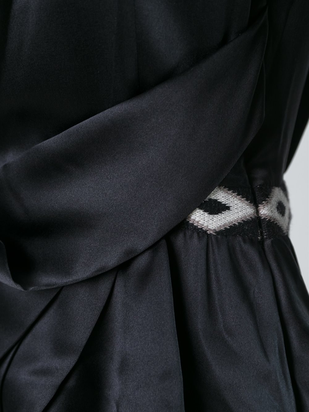 peaked lapel draped dress