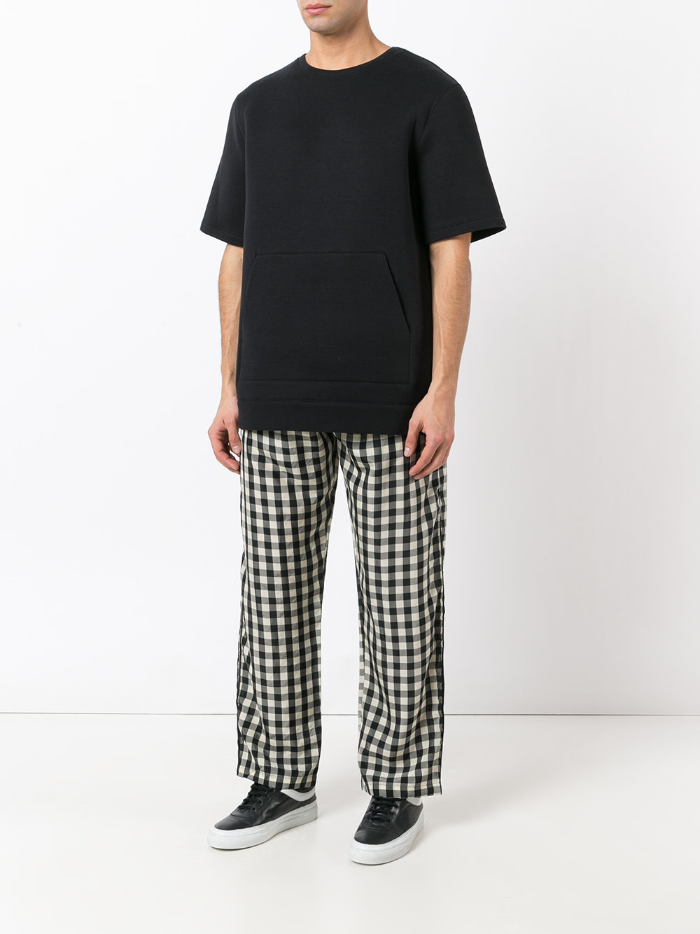 checked loose-fit trousers