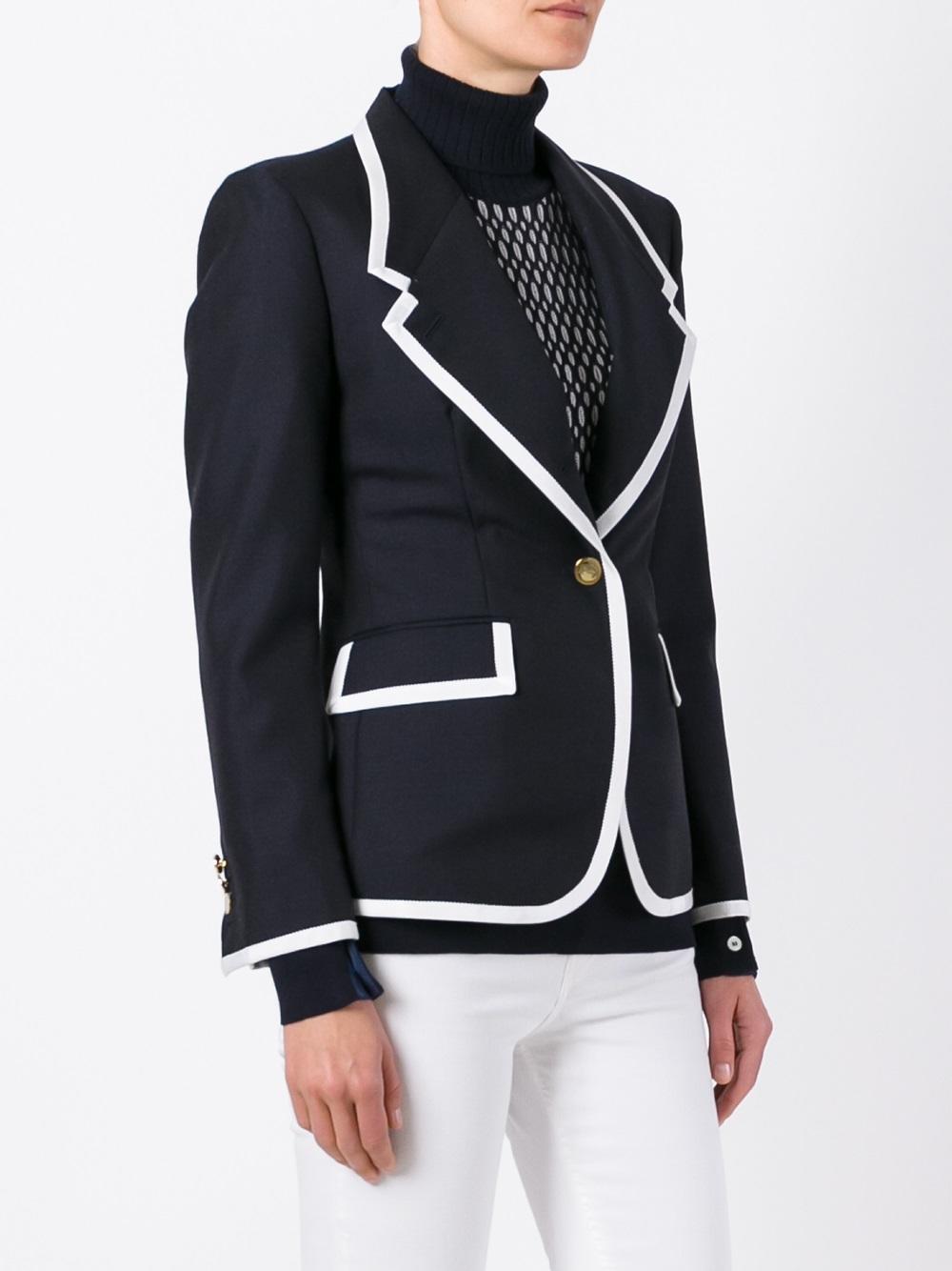 grosgrain trim blazer