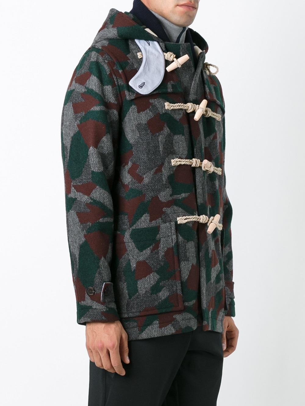 camouflage duffle coat