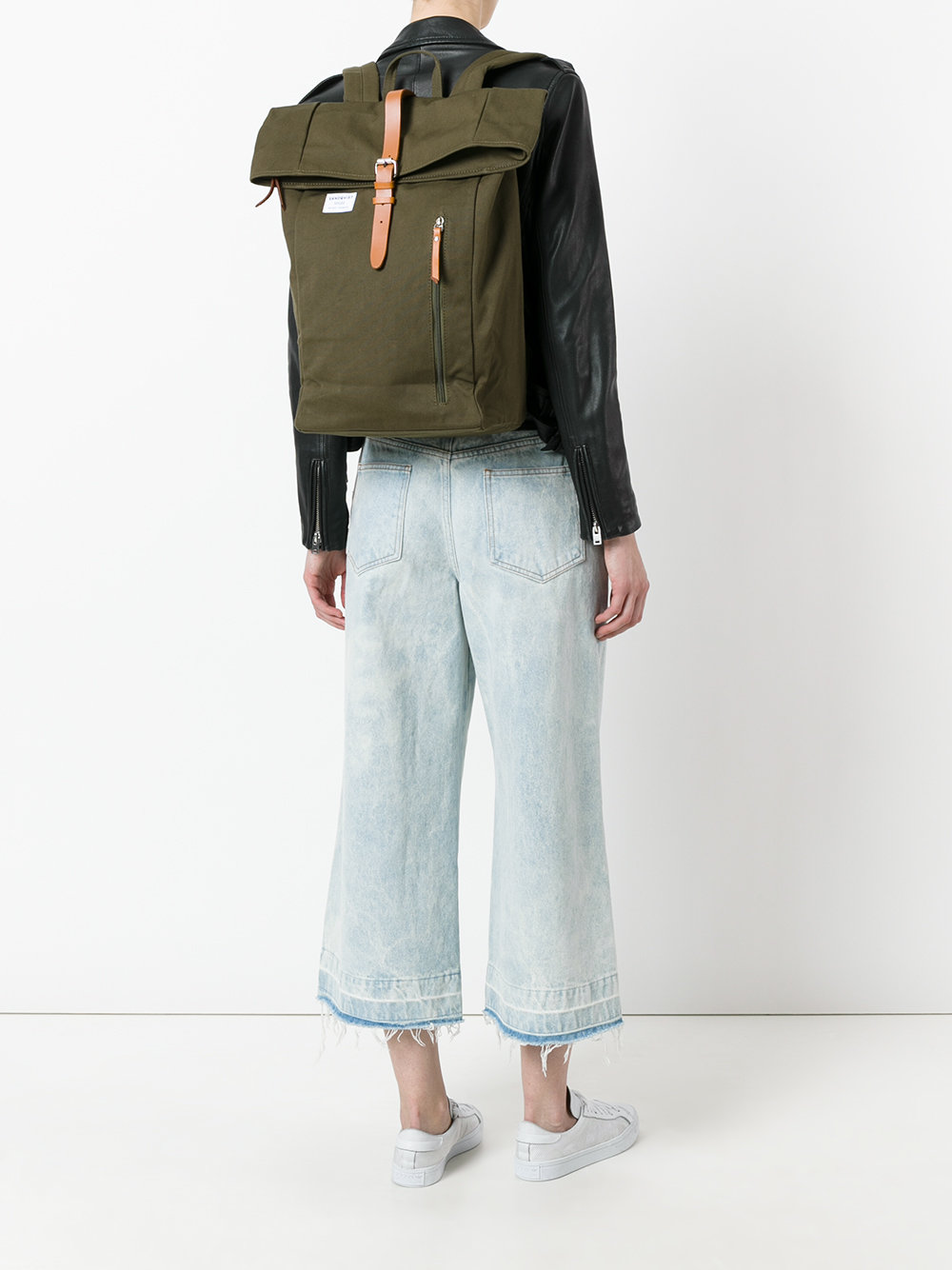 leather trim backpack 