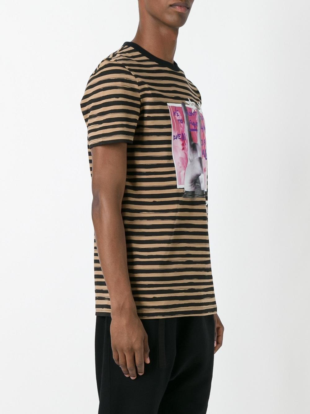 hand print striped T-shirt