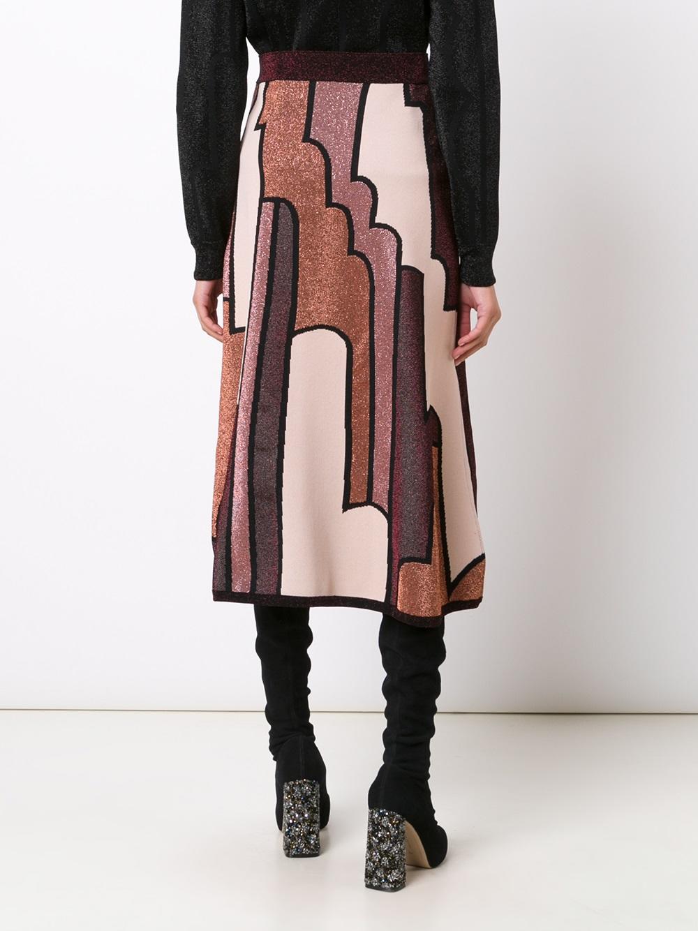 patchwork a-line skirt