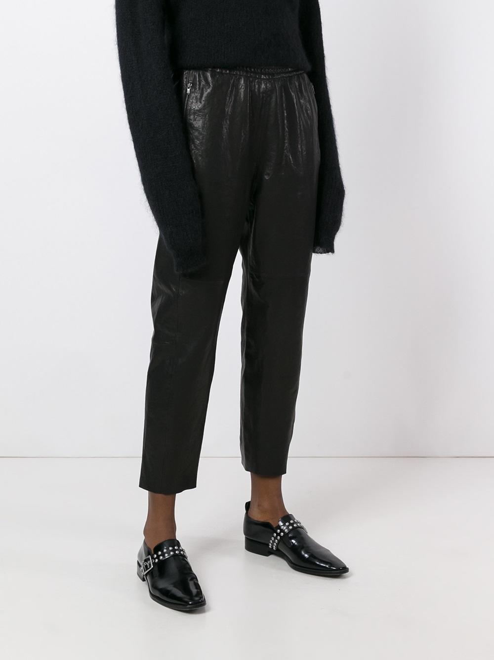 elasticated waistband cropped trousers
