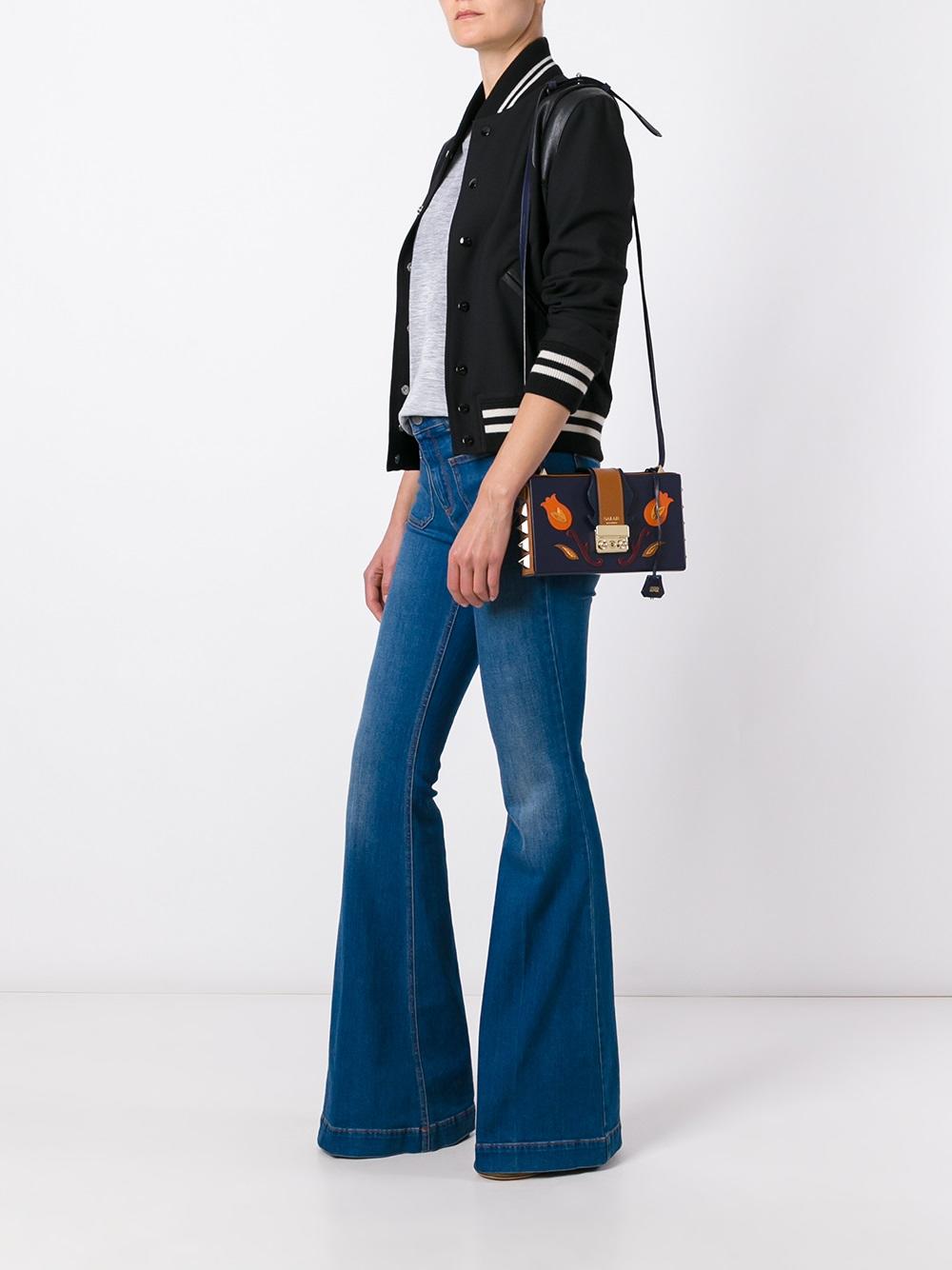 floral motif crossbody bag