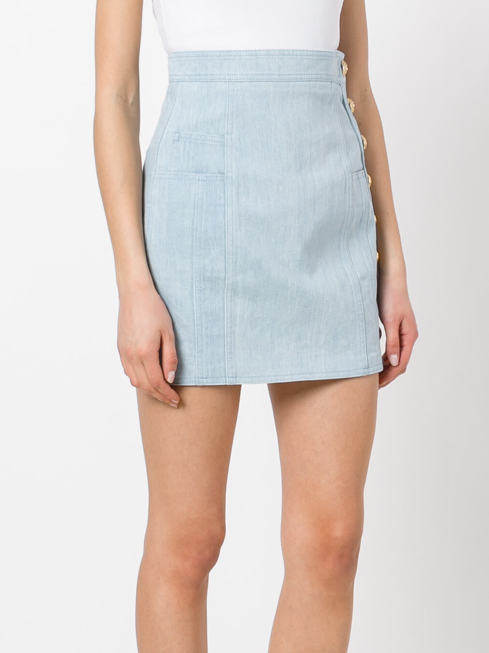 Gonna Bottoni Oro denim skirt