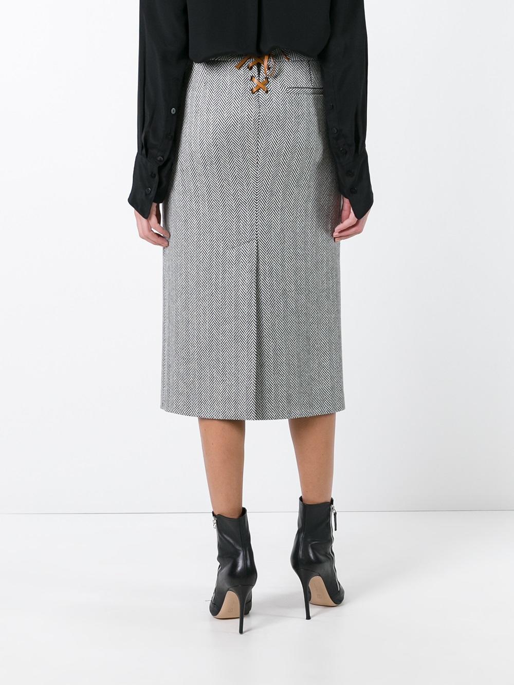 herringbone straight skirt