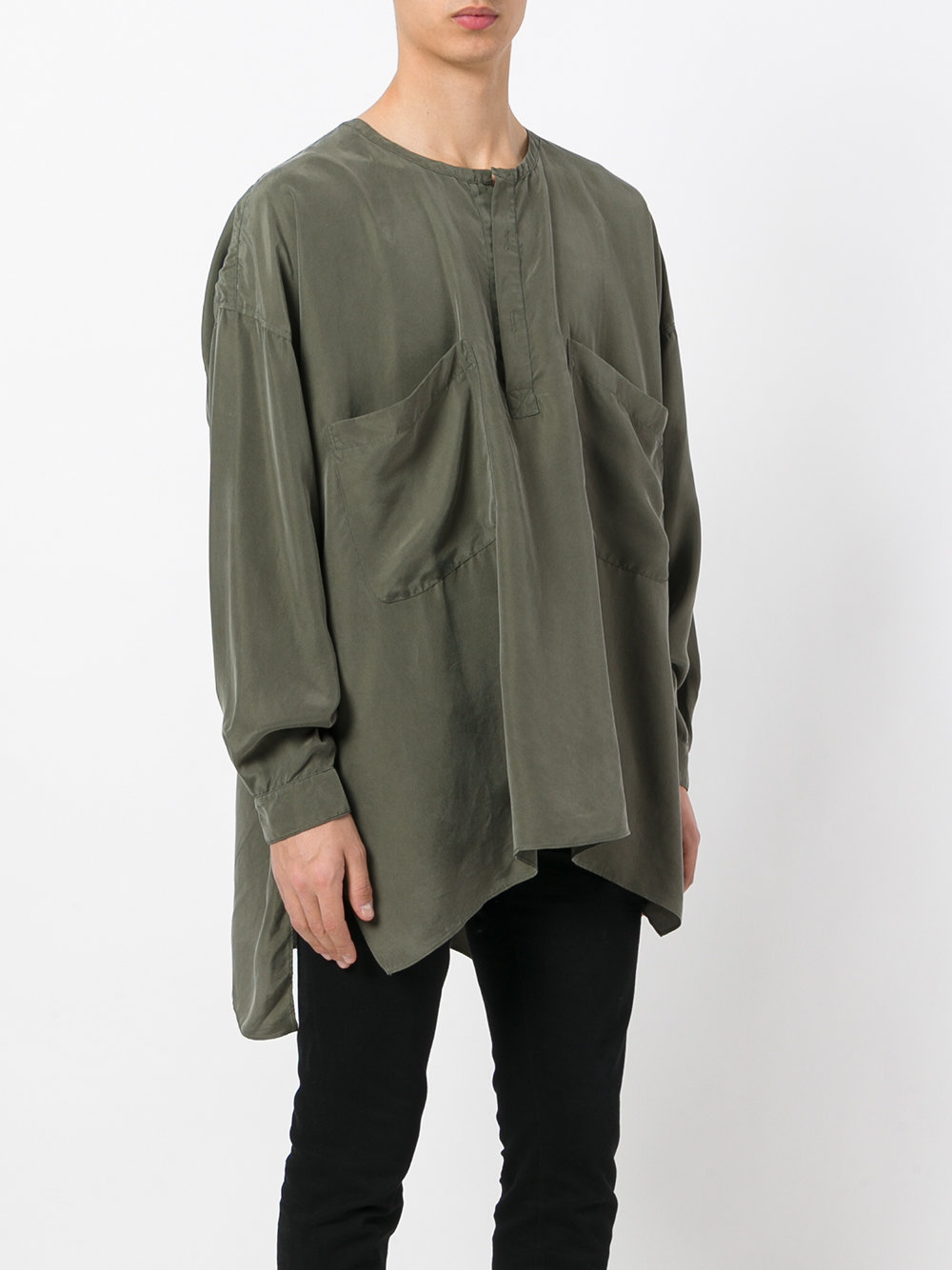 chest pockets oversized shirt