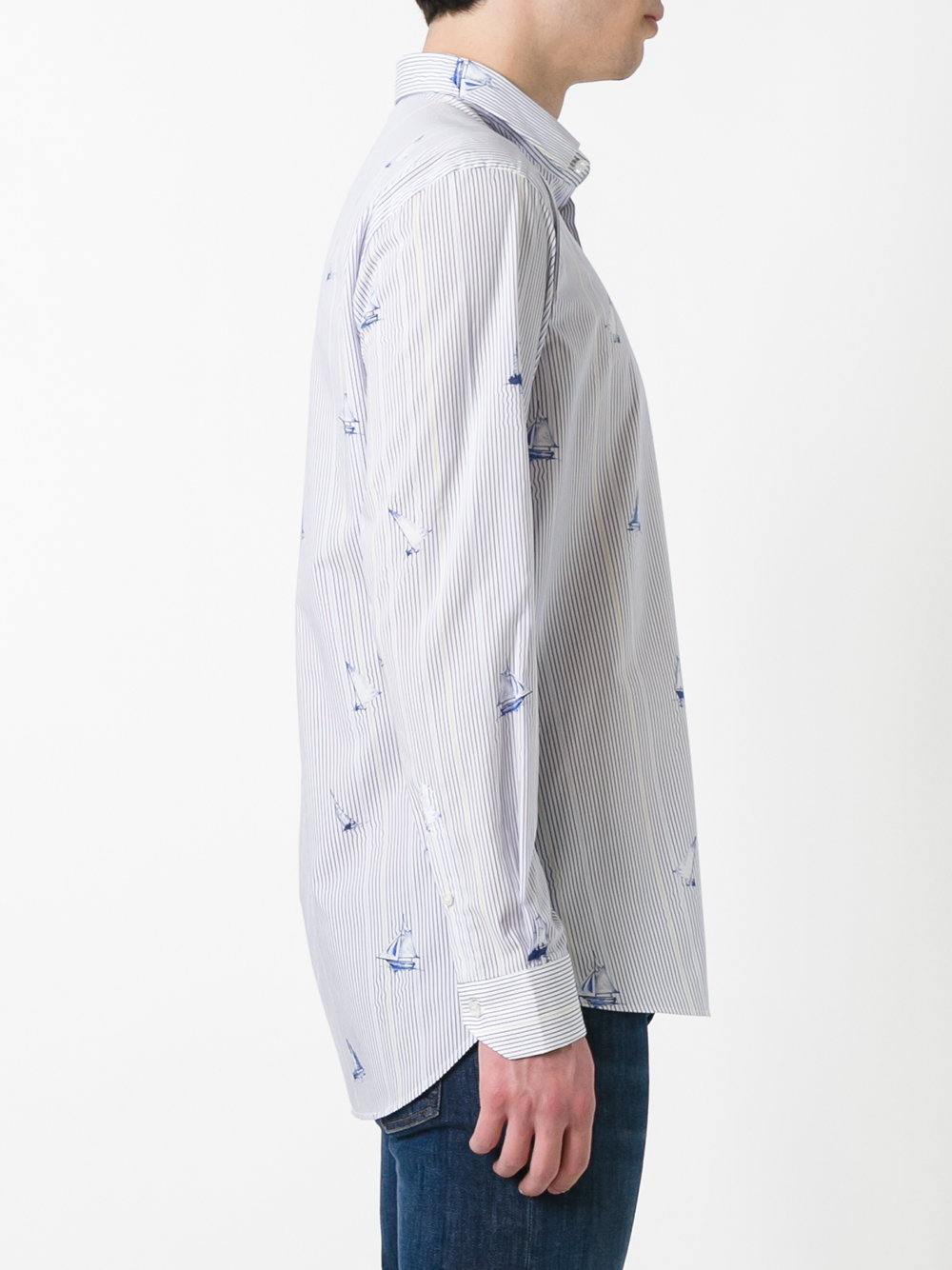 boats print striped shirt 