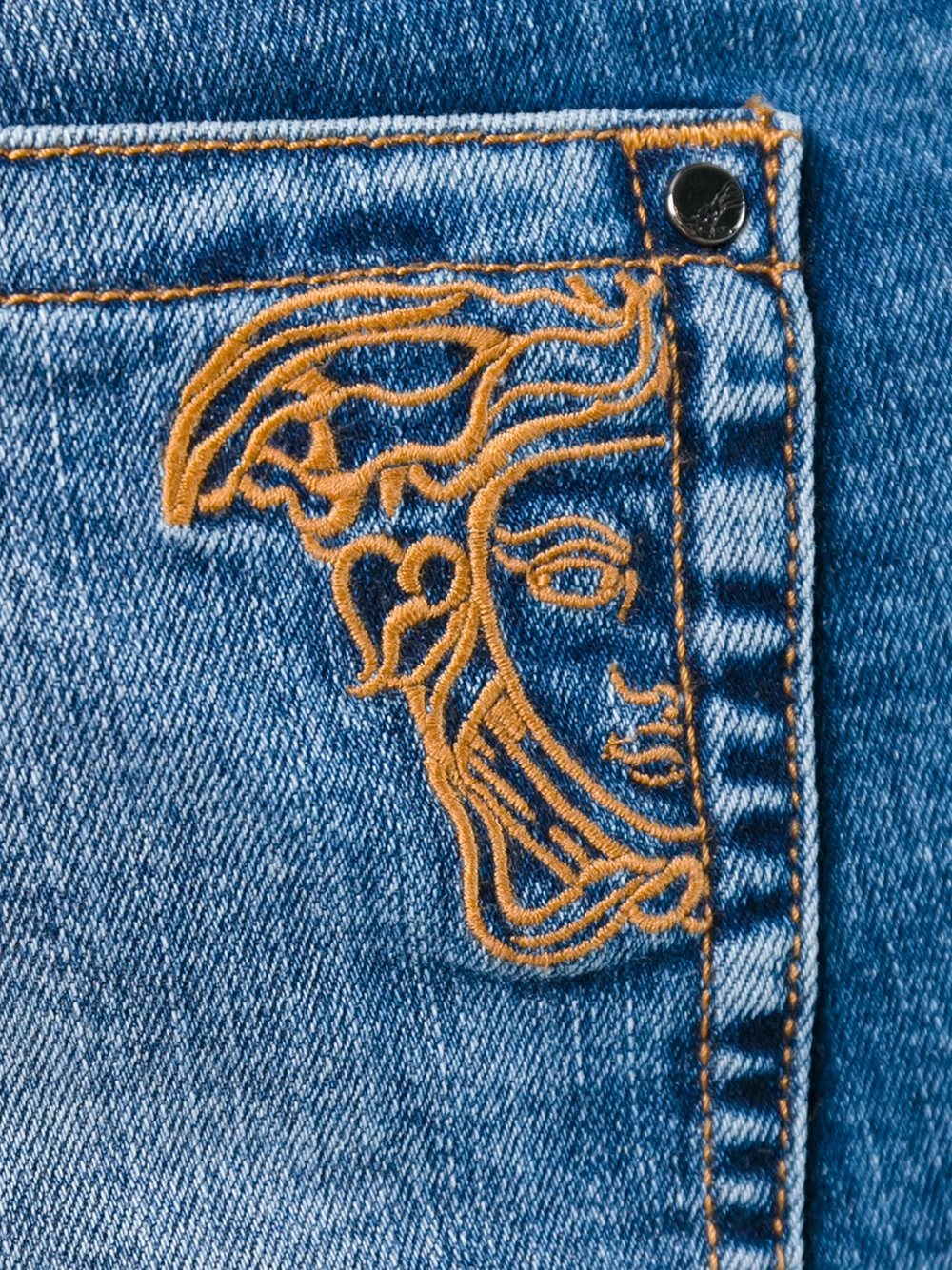 distressed straight-leg jeans