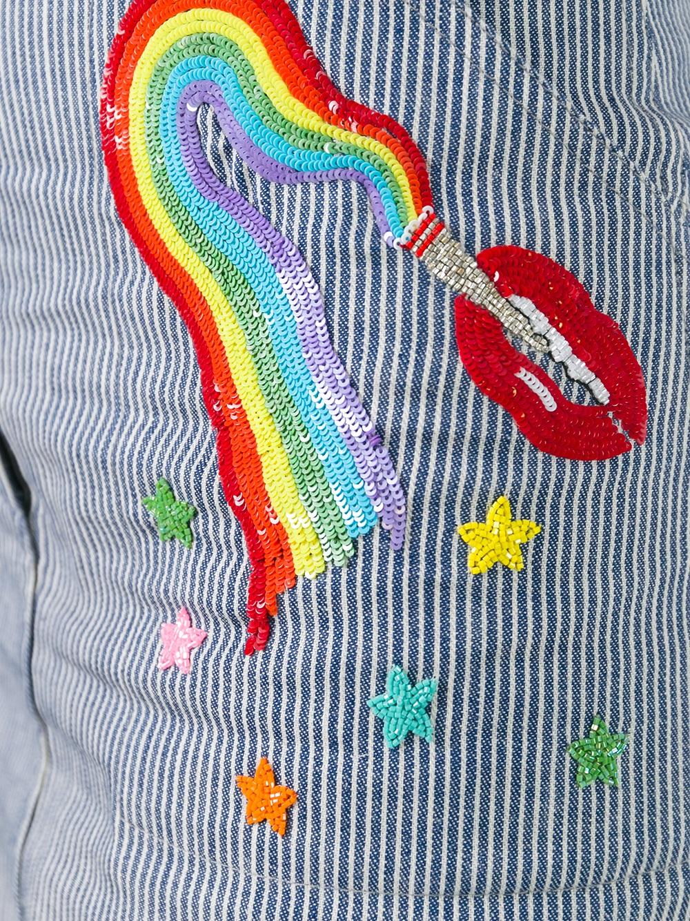 smoking lips beaded skirt