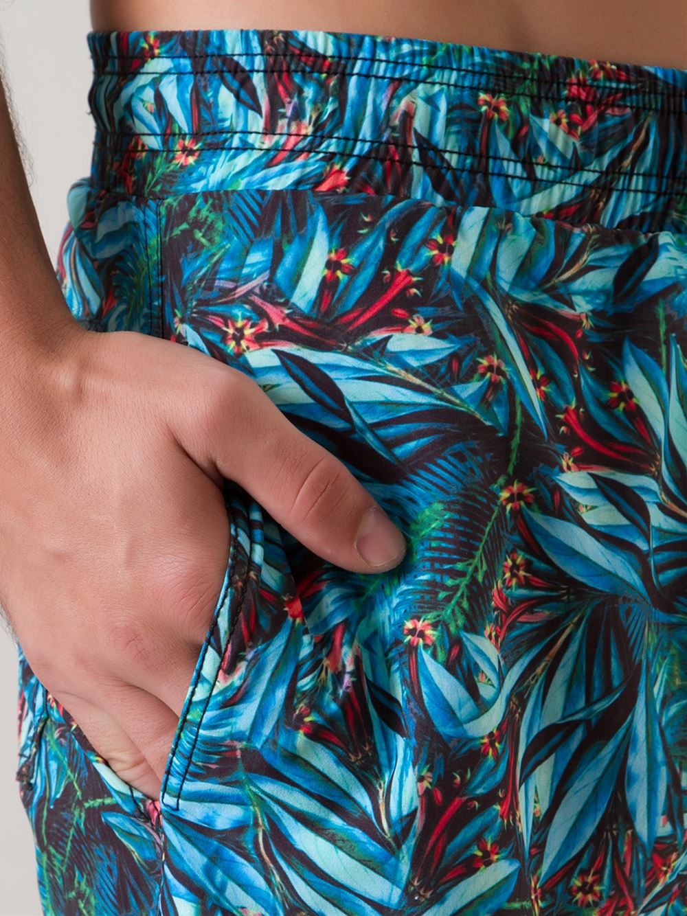 printed swim shorts