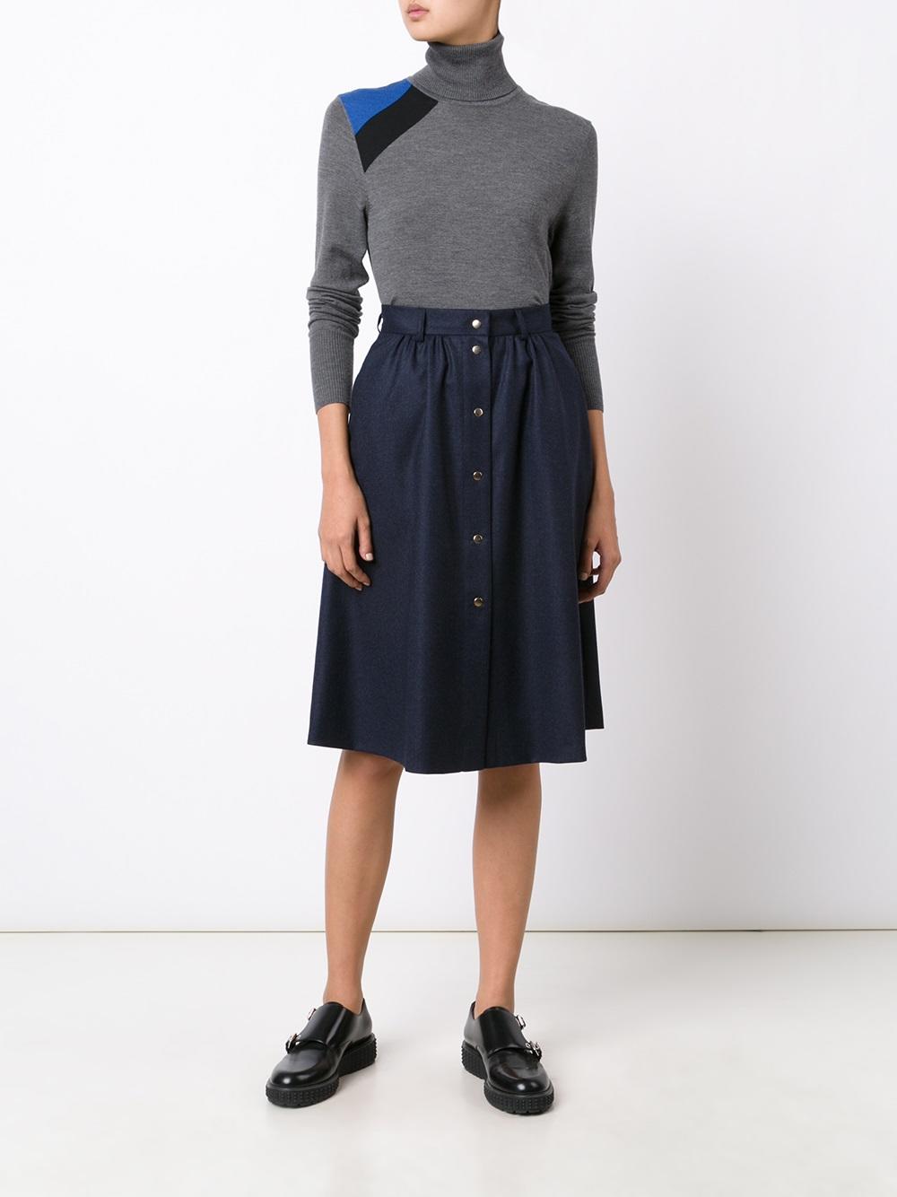 pleated A-line skirt