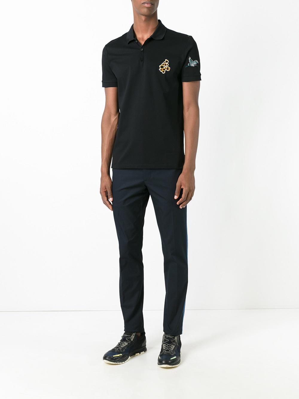 embroidered detail polo shirt