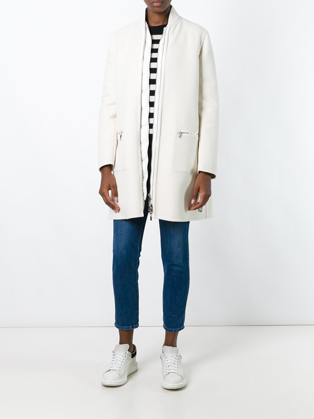 layered padded coat 