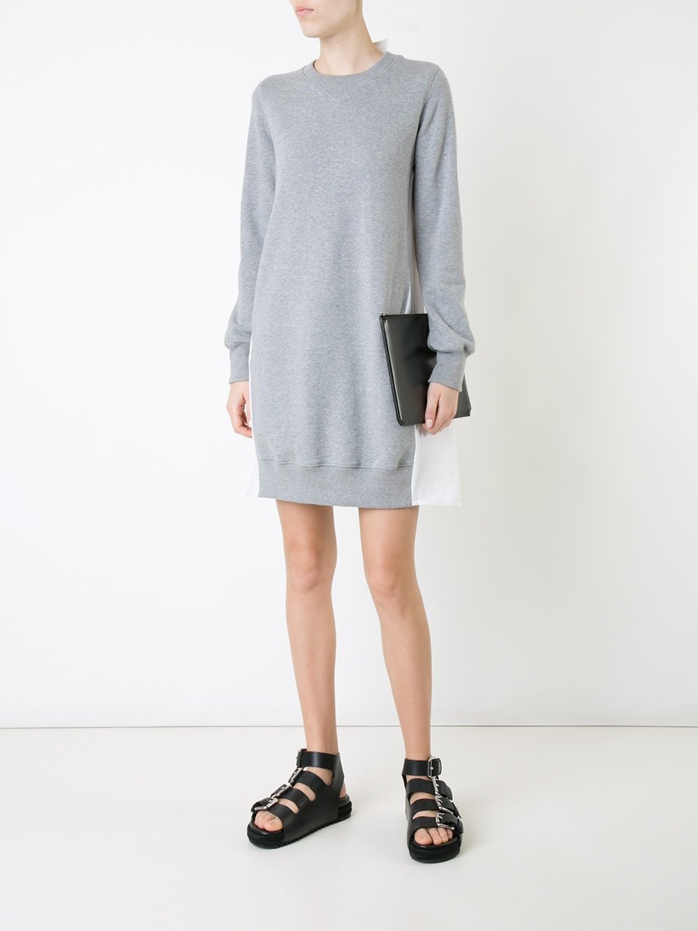 poplin insert sweatshirt dress