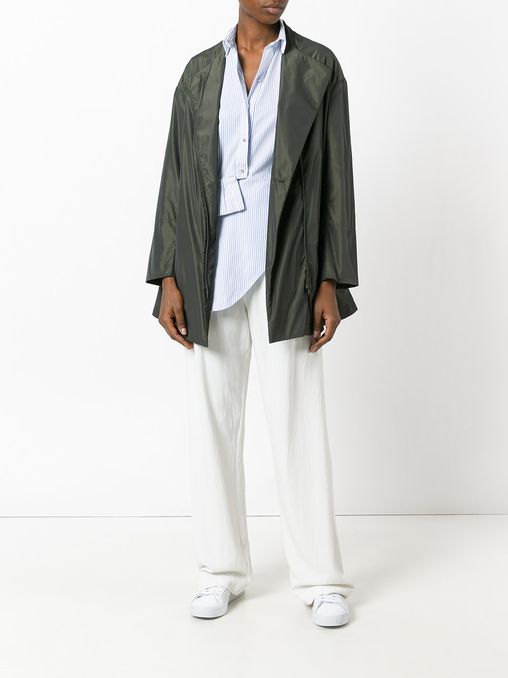 minimal asymmetric front jacket