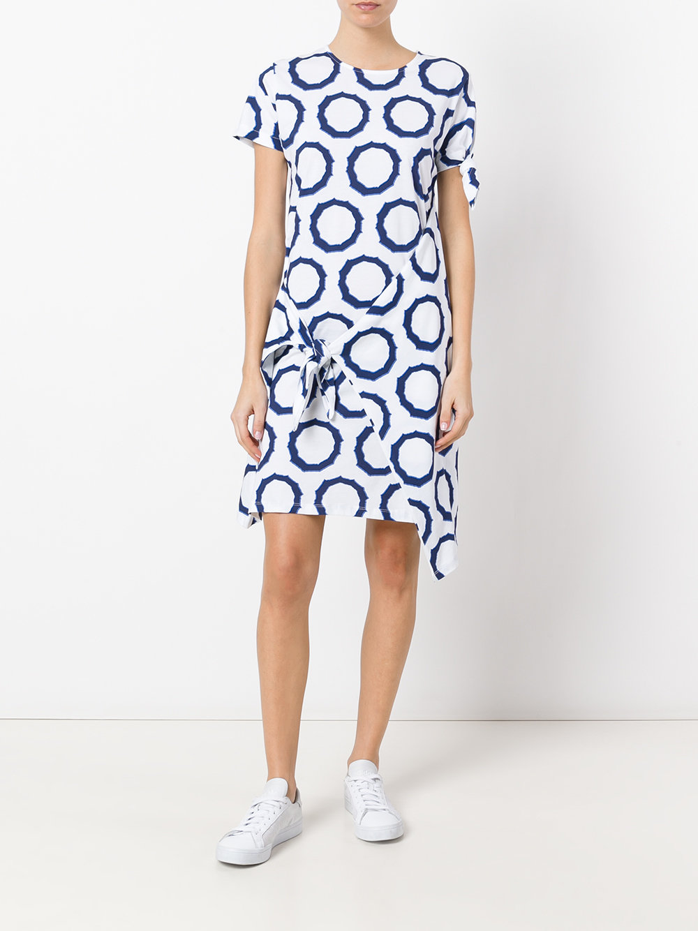 printed tie knot dress