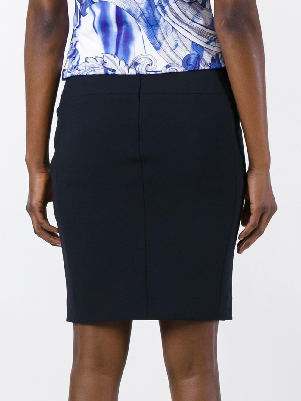 zipped pockets pencil skirt 