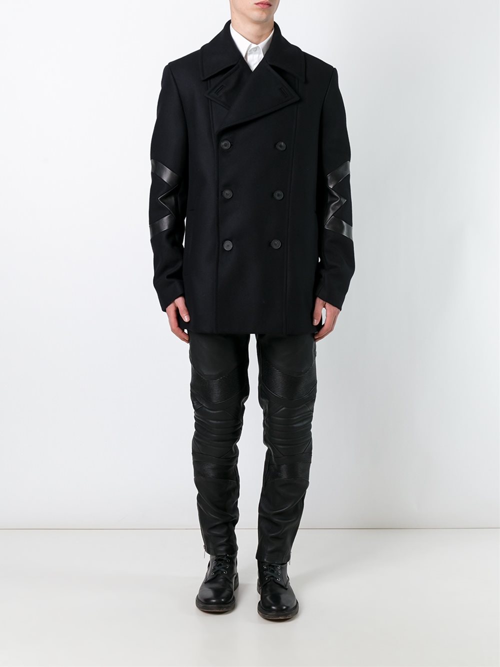 panelled double breasted coat