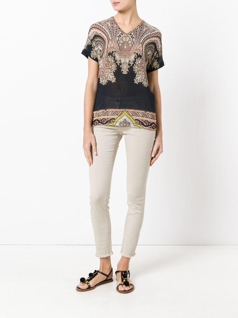frayed trim jeans 