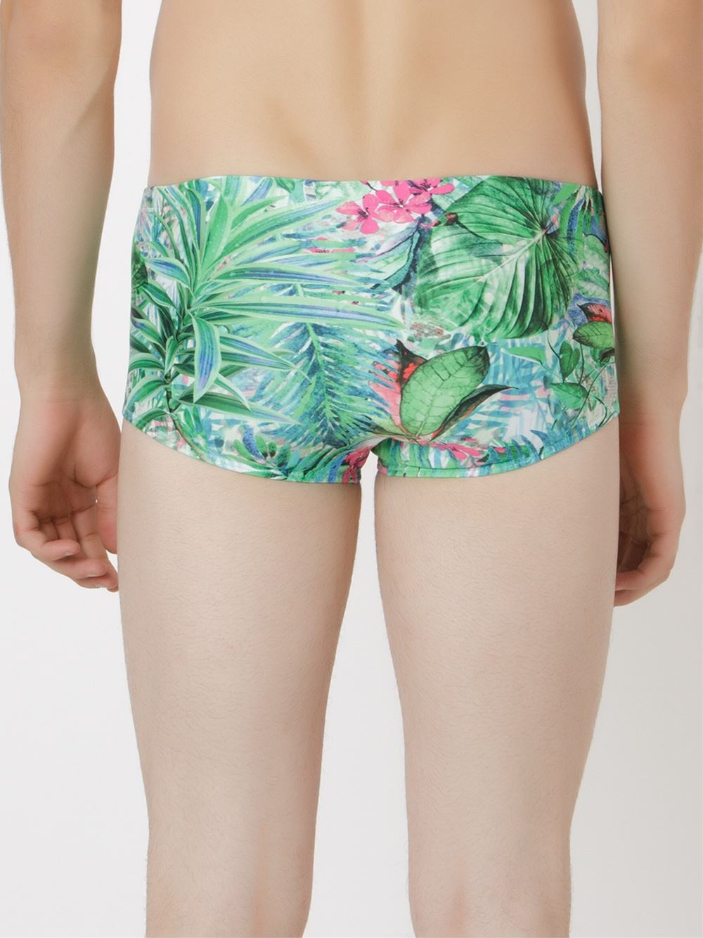 printed swim trunks