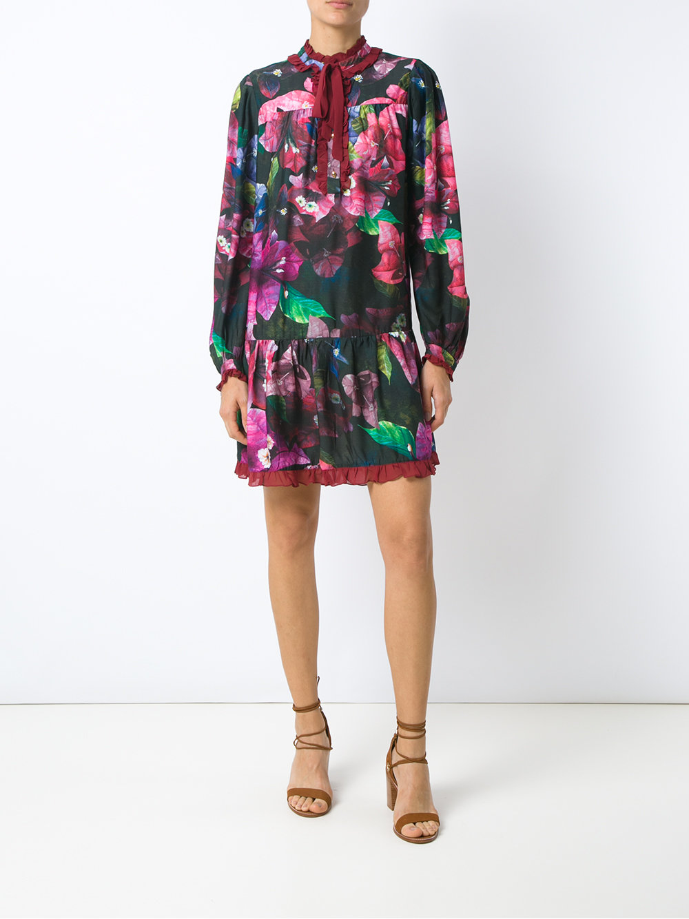 floral flared dress