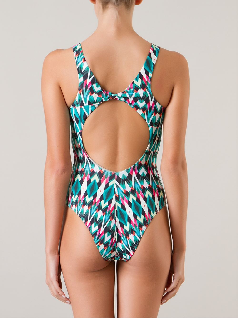 round neck print swimsuit