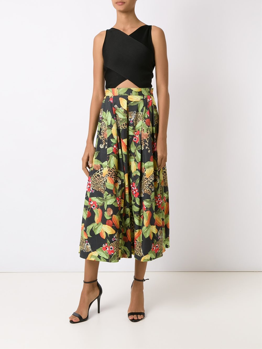 printed midi skirt