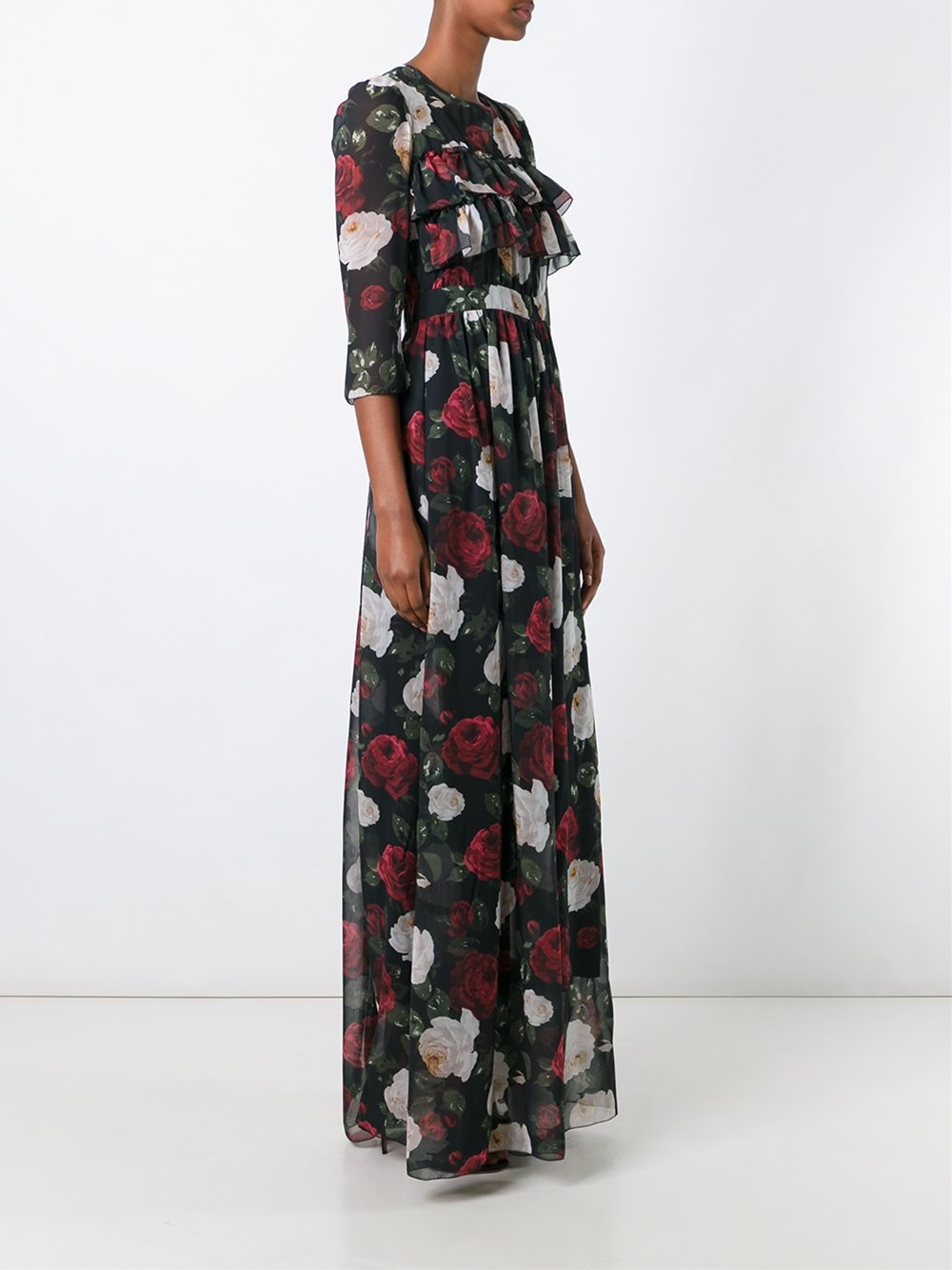 floral print ruffled dress