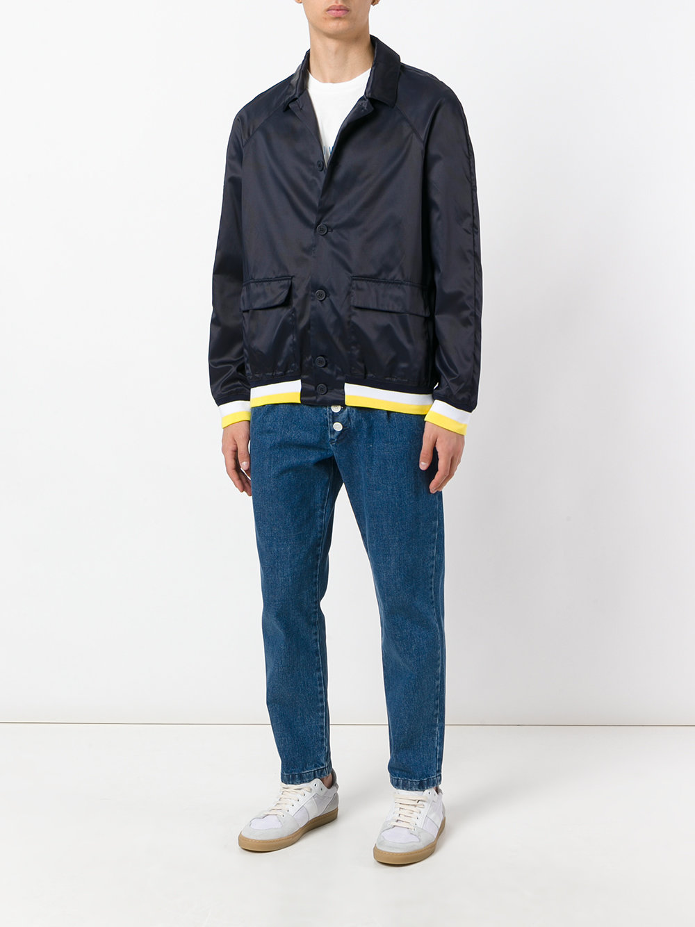 contrast bomber jacket 