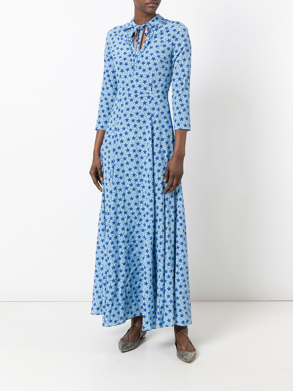 long star print dress