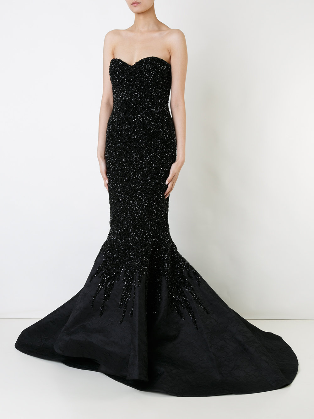 strapless fishtail gown