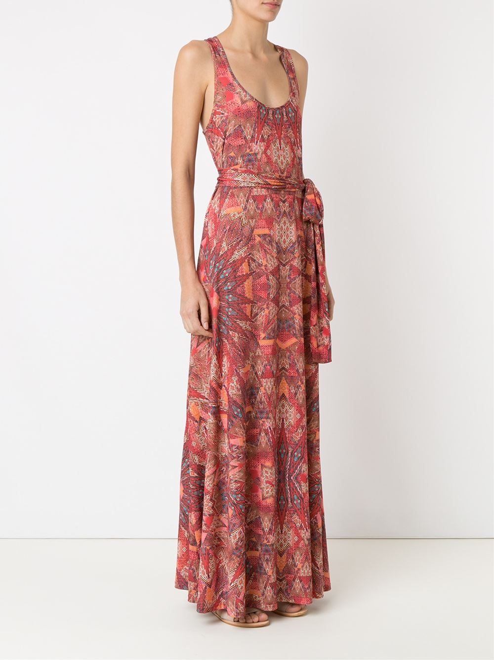 abstract print long dress