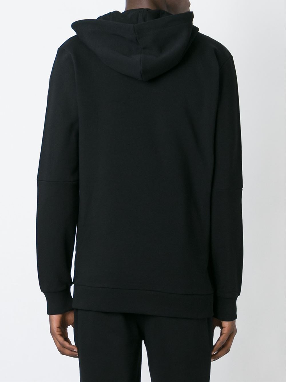 zipped-up hoodie