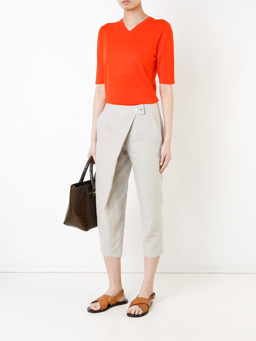 V-neck knitted top