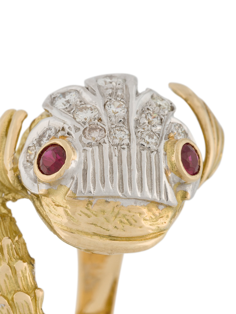 diamond and ruby fish ring