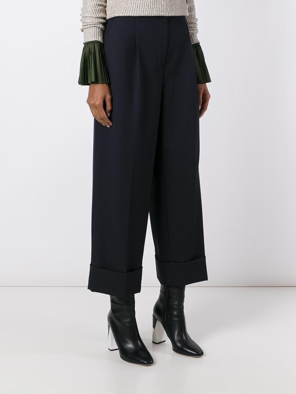 cropped wide leg trousers