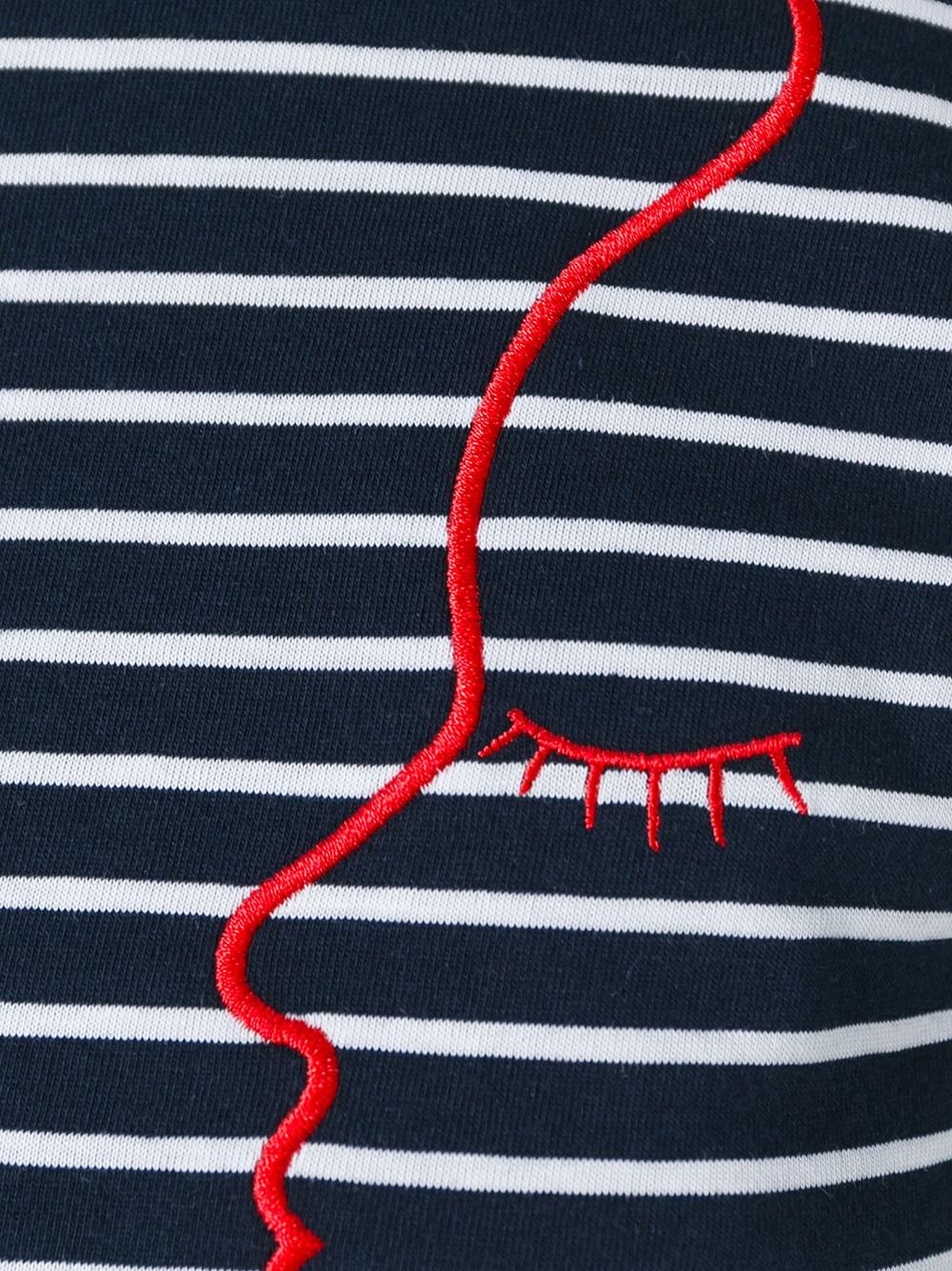 embroidered stripe T-shirt 