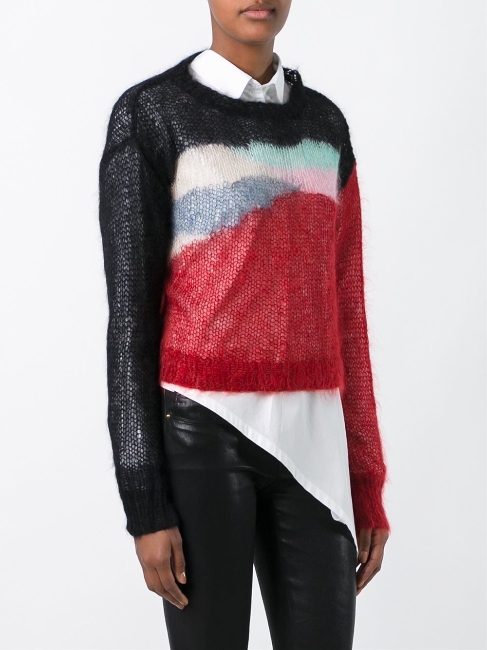blurry stripe pullover