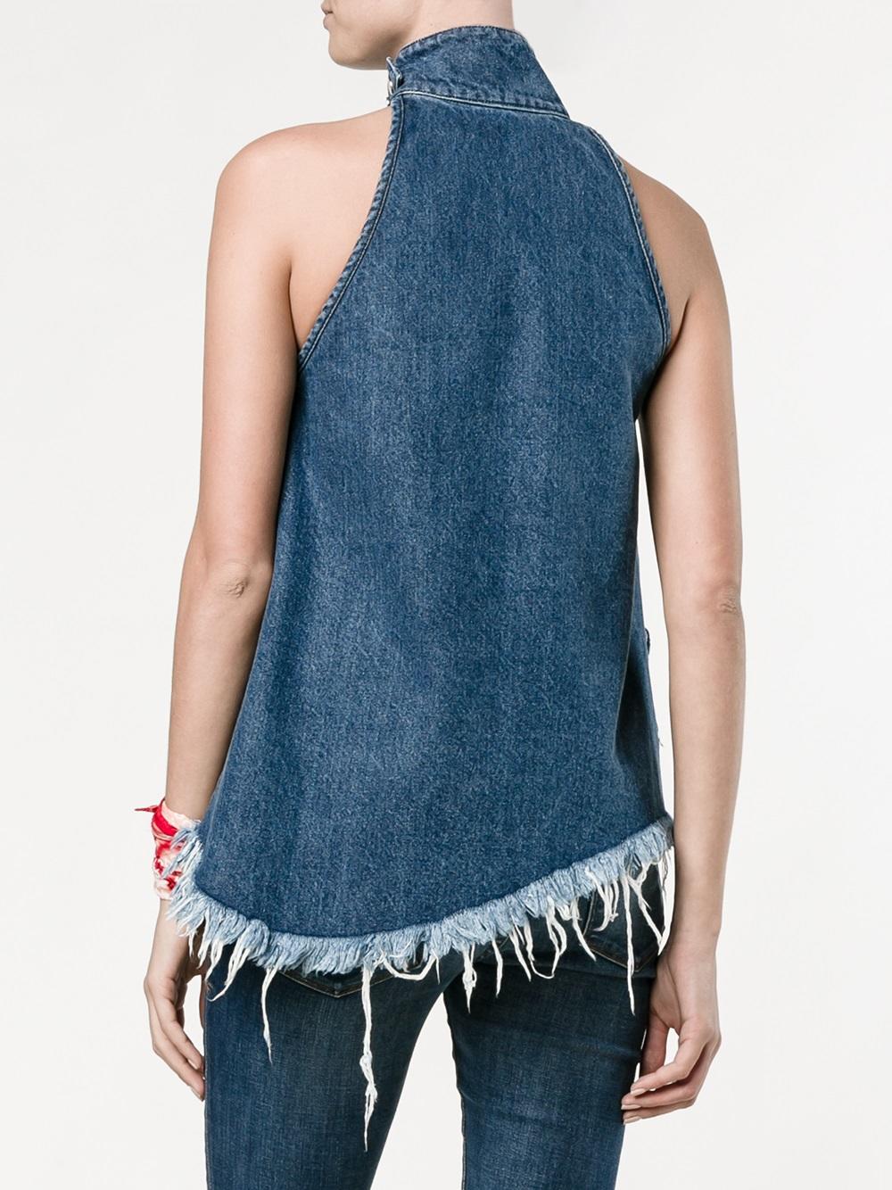 sleeveless asymmetric top